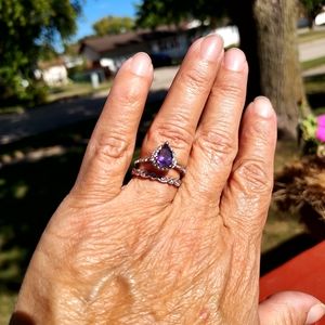 Purple Marquise ring set